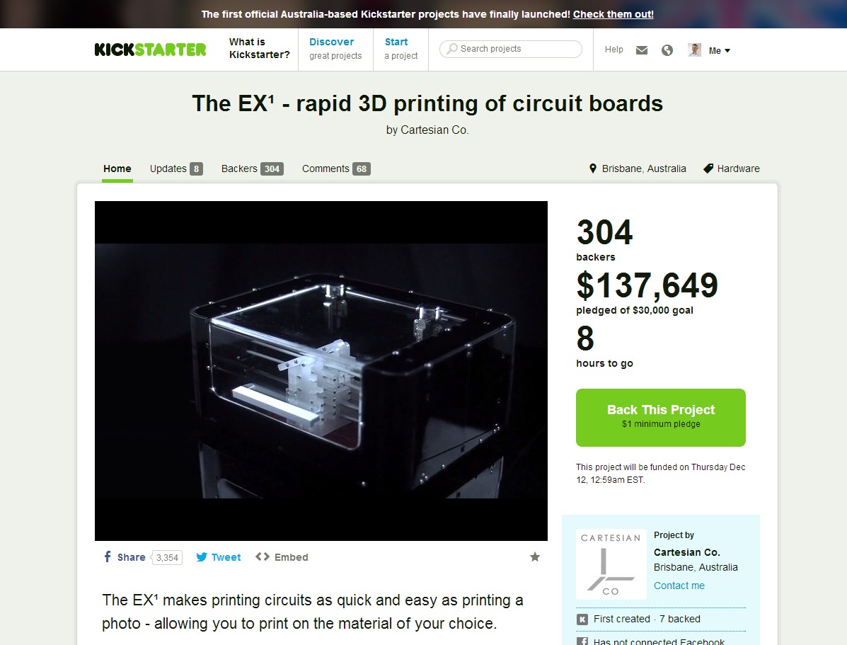 EX1-3d Circuit Board Printer - Kickstarter