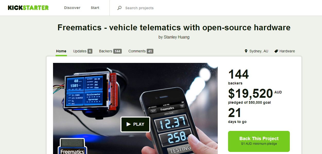 Freematics - Kickstarter Campaign