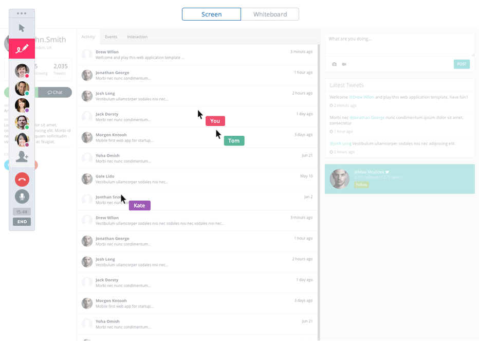 Invision prototyping-mockup real time commenting