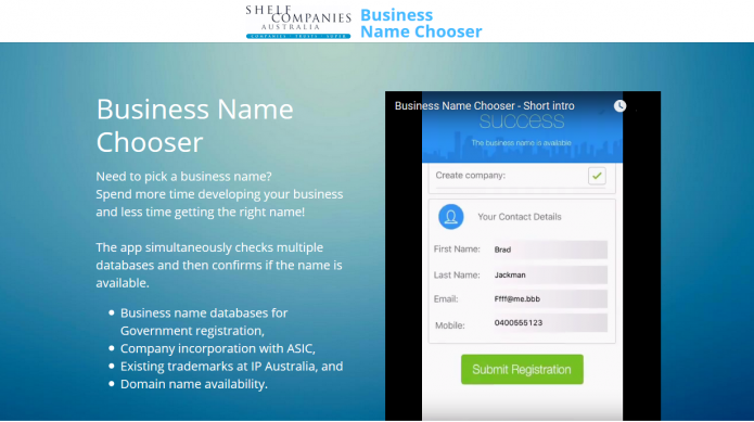 Business Name Chooser