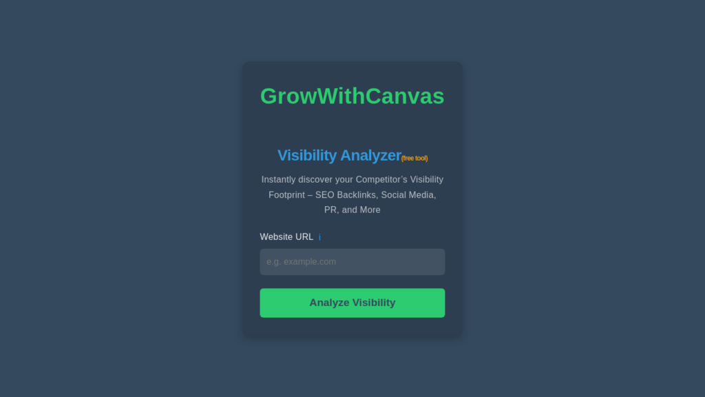 https://tool.growwithcanvas.ai/visibility-analyser