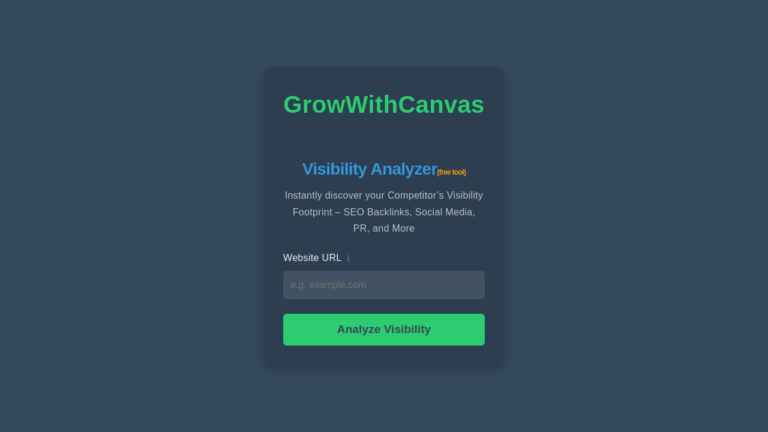 https://tool.growwithcanvas.ai/visibility-analyser